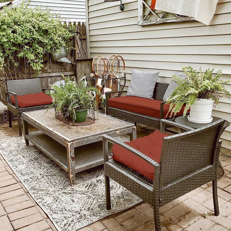 Ayvion Outdoor Seat Cushion Arlmont & Co. Cushion Color: Henna Red Size: 48″ W x 18″ D