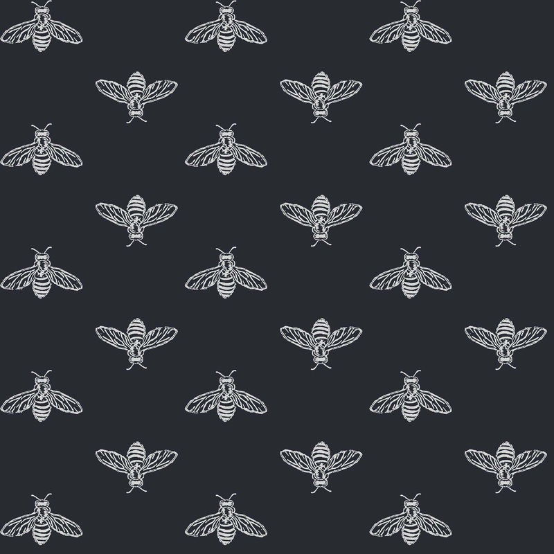 Block Print Bee Wallpaper
