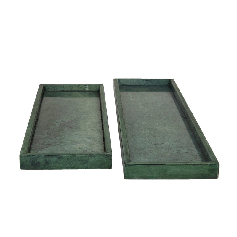 Alina 2 Piece Ottoman Tray Set Birch Lane Color: Green