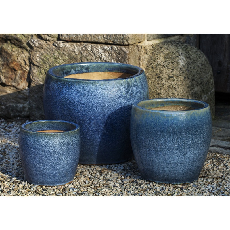 Sara 3 – Piece Terracotta Pot Planter Set One Allium Way Color: Blue Pearl