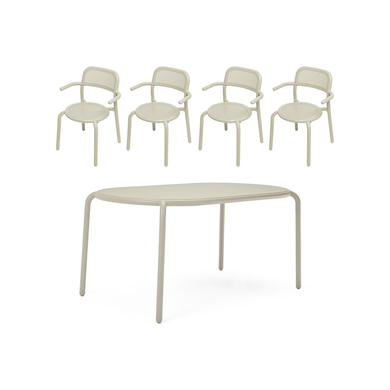 Ton Tavolo Table Set with Four Armchairs