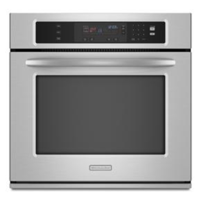 Kitchenaid KEBK101SSS Single Oven 30″ Width 4.3 Cu. Ft. Capacity Thermal Oven With Two-Element Balanced Baking And Roasting Architect Series Ii