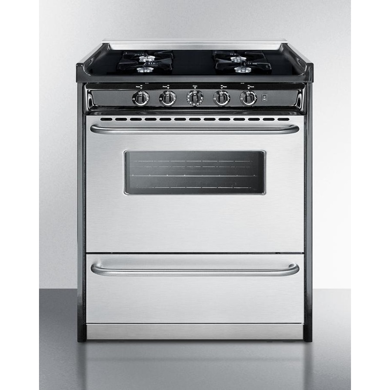 Summit TNM2107BRW 30″ Wide Gas Range, Open Burners