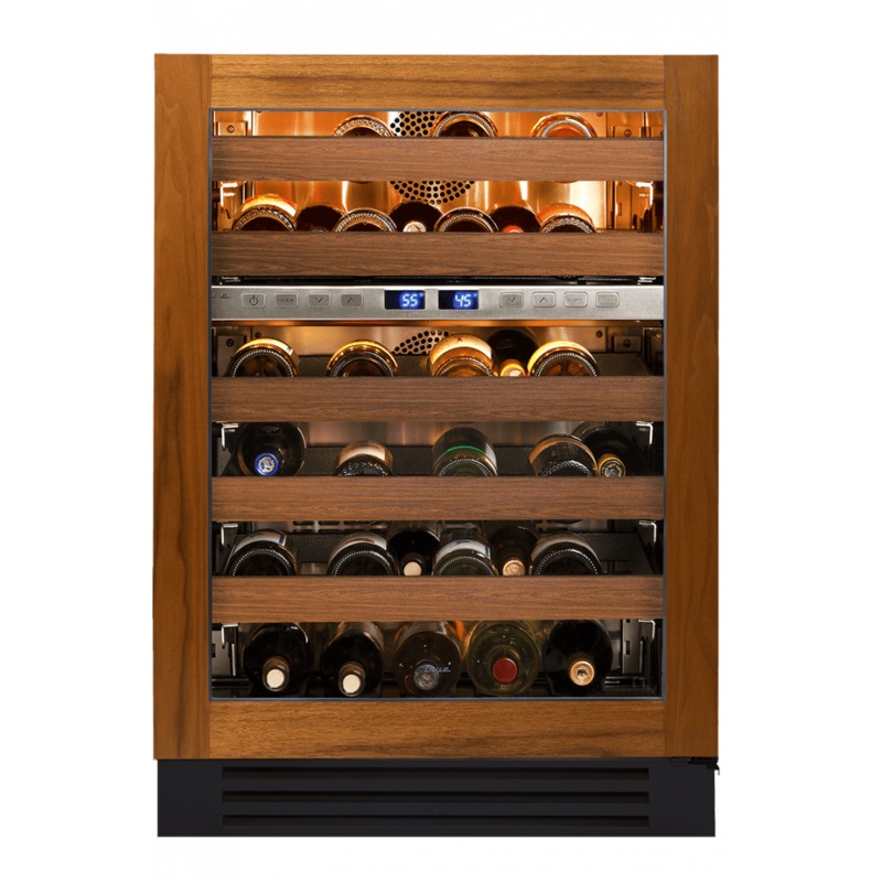 True Residential TWC24DZLOGC 24 Inch Dual Zone Overlay Glass Door Left Hinge Undercounter Wine Cabinet