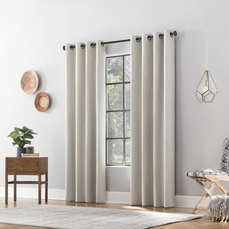 Attiya Textured Linen Blend Blackout Grommet Curtain Panel Wade Logan Curtain Color: Natural Size per Panel: 50″ W x 96″ L