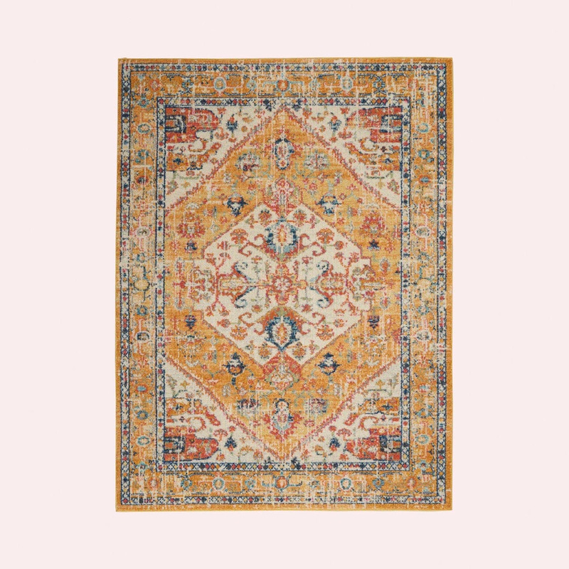 Baylee Oriental Yellow/Ivory Area Rug Kelly Clarkson Home Rug Size: Rectangle 5’3″ x 7’3″