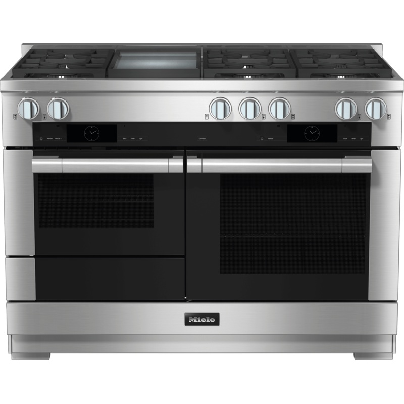 Miele HR19563GDFGDCLEANTOUCHSTEEL Hr 1956-3 G Df Gd – 48 Inch Range – The Dual Fuel All-Rounder With M Touch For The Highest Demands.