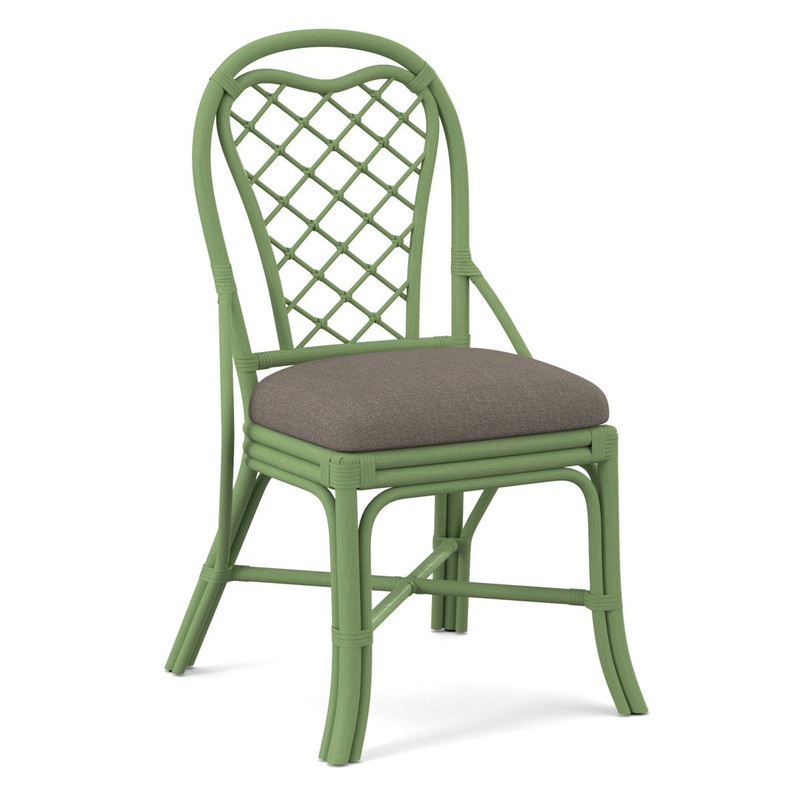 Trellis Back Side Dining Chair Braxton Culler Upholstery Color: Stone Crypton Performance; 0884-83, Frame Color: Celery