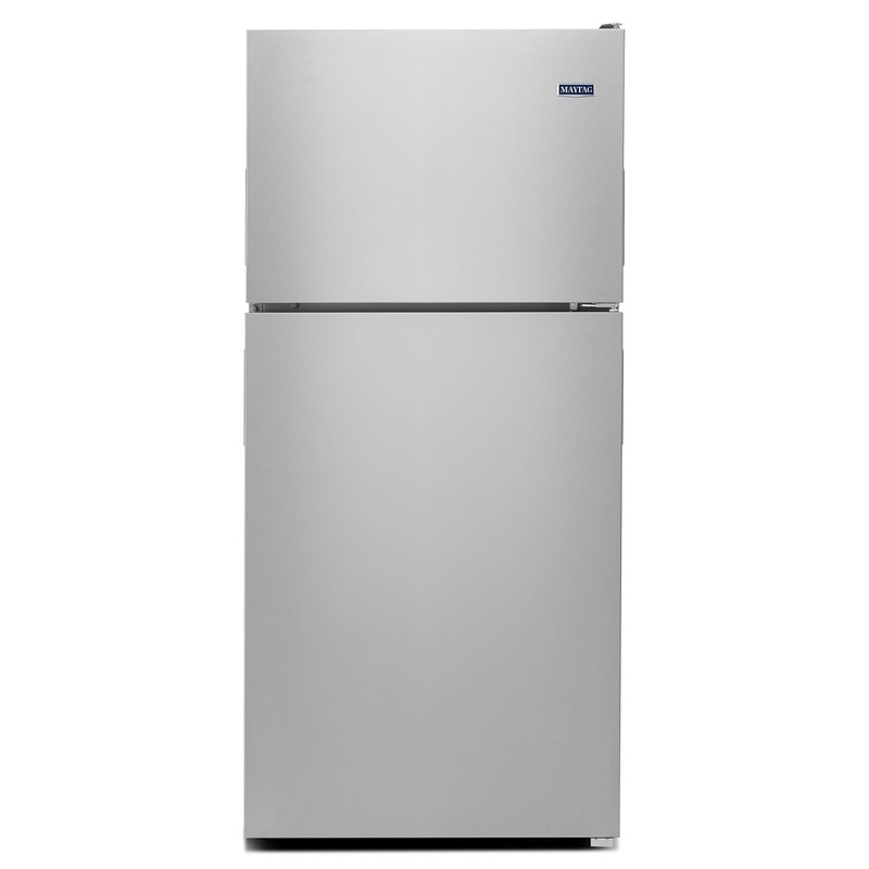 Maytag MRT118FFFM 30-Inch Wide Top Freezer Refrigerator With Powercold Feature- 18 Cu. Ft. Monochromatic Stainless Steel
