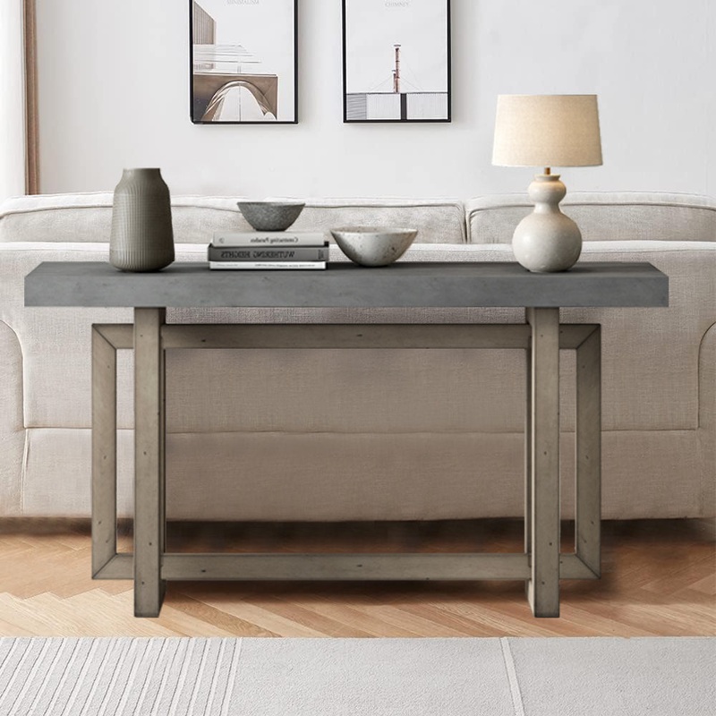 Thedrick 59″ Extra Long Entryway Table Console Table 17 Stories Color: Gray/Brown