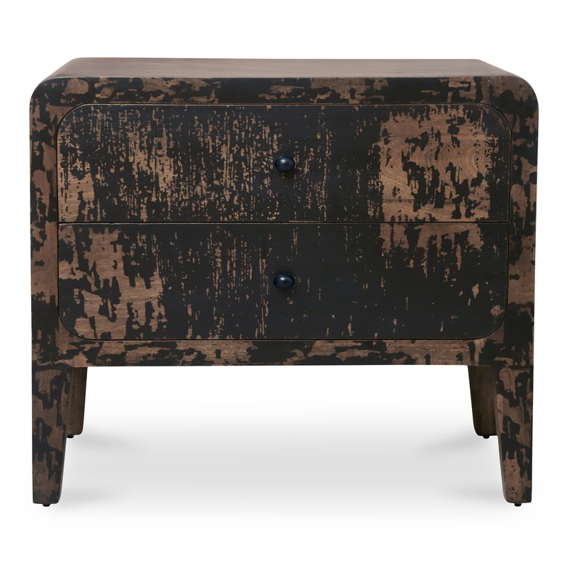 Vintage-Inspired Distressed Mango Wood Nightstand