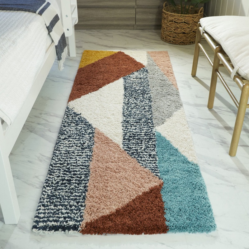Satterlee Geometric Orange/Gray/Brown Area Rug Mercury Row Rug Size: Runner 2’2″ x 7′
