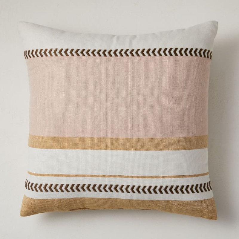 Variegated Block Stripe Indoor Outdoor Pillow With Insert-20″X20″