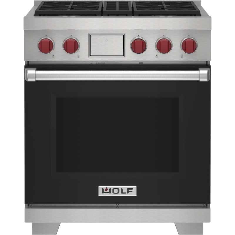 Wolf DF30450BKP 30″ Dual Fuel Range – 4 Burners