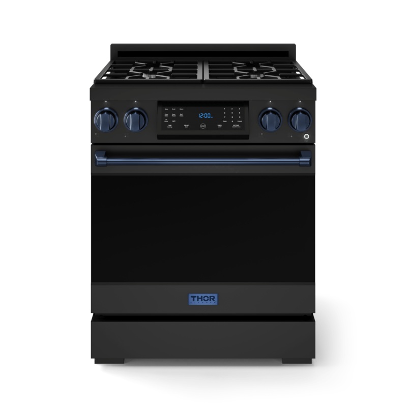 Thor Kitchen RSG30BBLU 30 Inch Professional Gas Range With Tilt Panel Touch Control In Matte Black/Blue Gordon Ramsay Series – Rsg30B-Blu