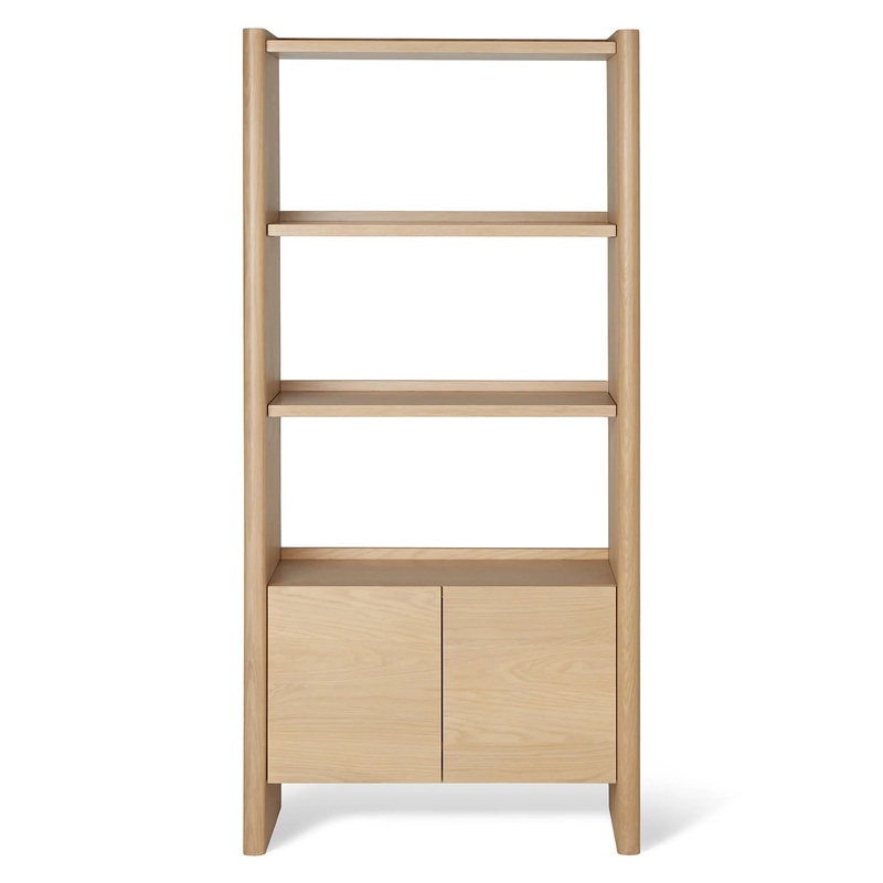 Torme White Oak Tall Bookcase
