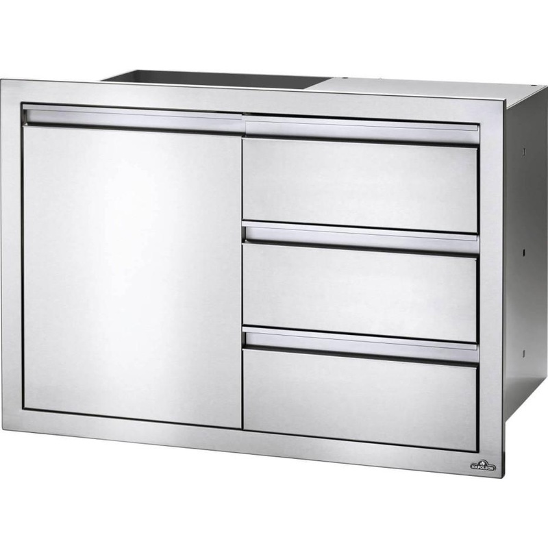 Napoleon Bbq BI36241D3DR 36 x 24 inch Single Door & Triple Drawer Combo and Triple Drawer, Stainless Steel