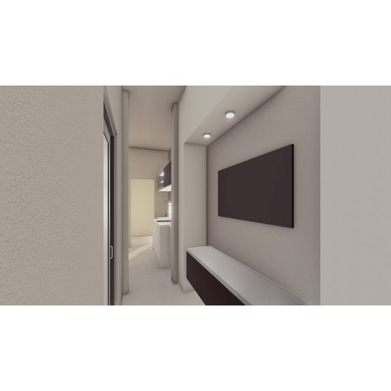 Poggenpohl Modern Pine Terra Veneer Powder Room Floating Vestibule