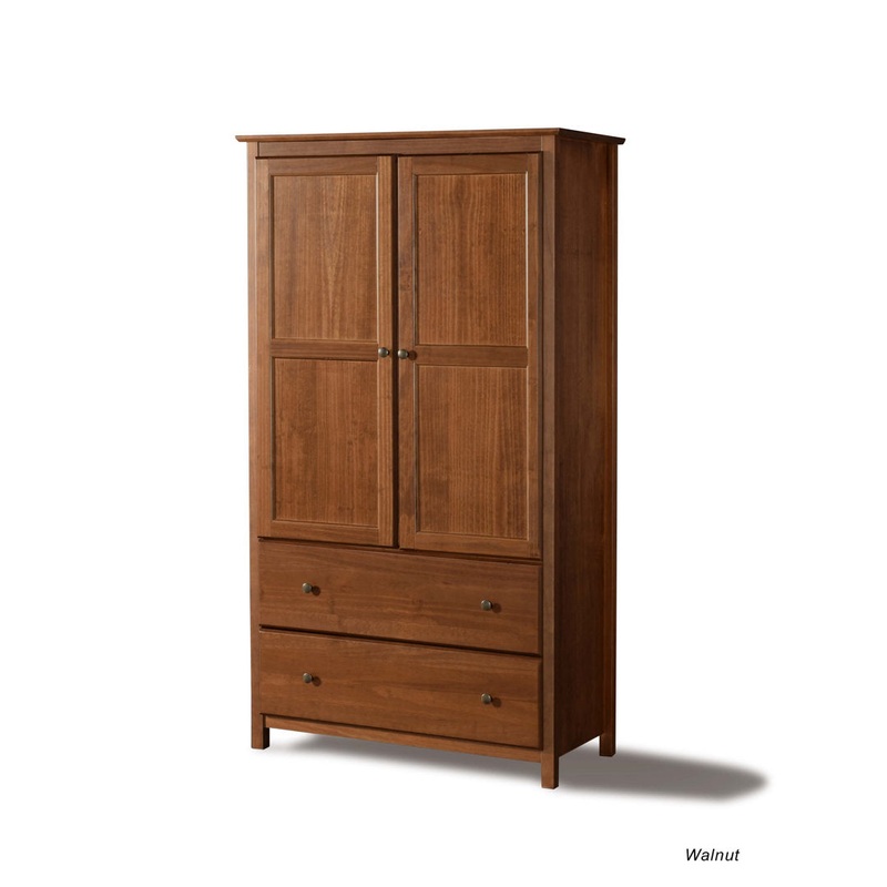 Shaker Wardrobe Armoire Grain Wood Furniture Color: Walnut