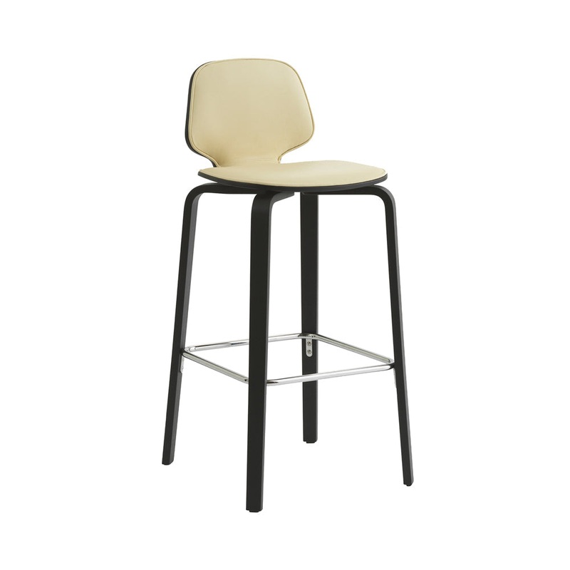 My Chair Wood Base Barstool Front Upholstered