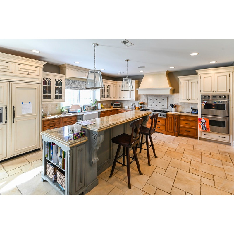 Signature Custom Cabinetry Traditional Multi-Tone Kitchen with Island, Dry Bar & Appliances