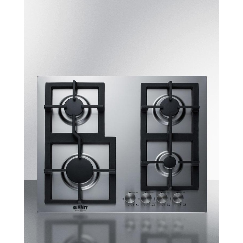 Summit GCJ4SSLP 24″ Wide 4-Burner Propane Gas Cooktop In Stainless Steel