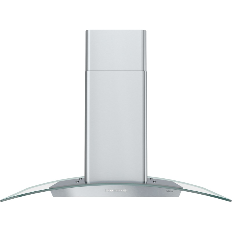 Zephyr BMIE36DG Brisas Curved Glass Wall, 36″ G, Act, Led