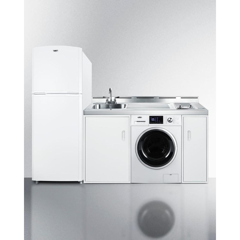 Summit ACKSPWD861G 86″ Wide All-In-One Kitchenette With Washer/Dryer Combo