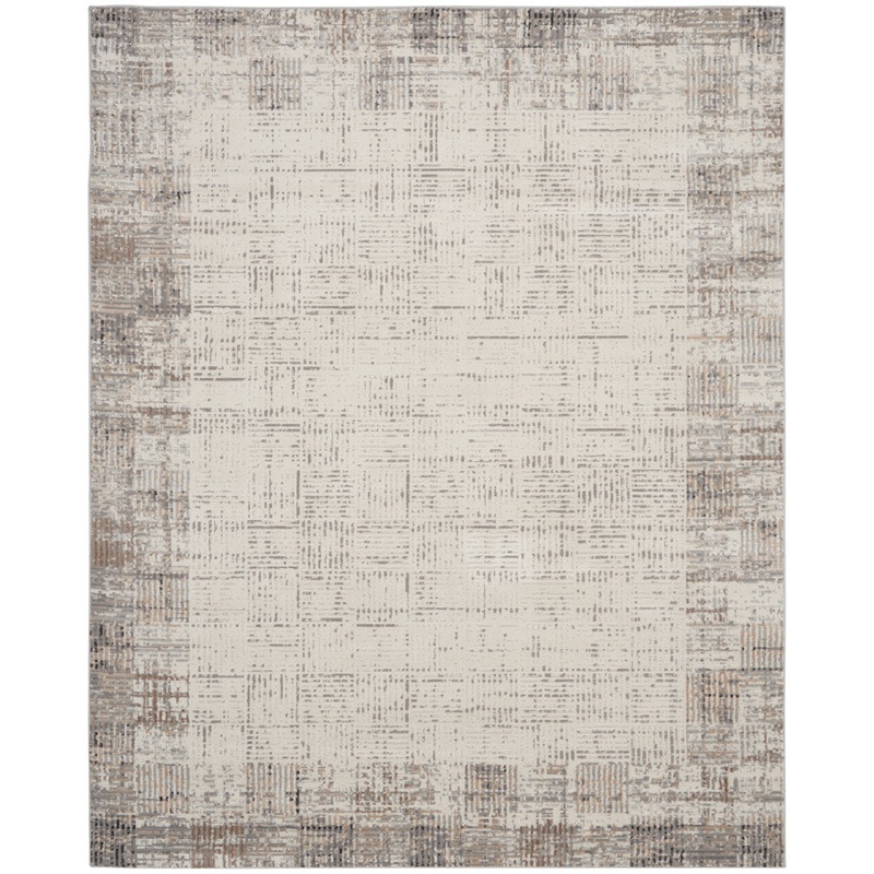 Adriao Geometric Gray/Ivory Area Rug Wade Logan Rug Size: Rectangle 9′ x 12′