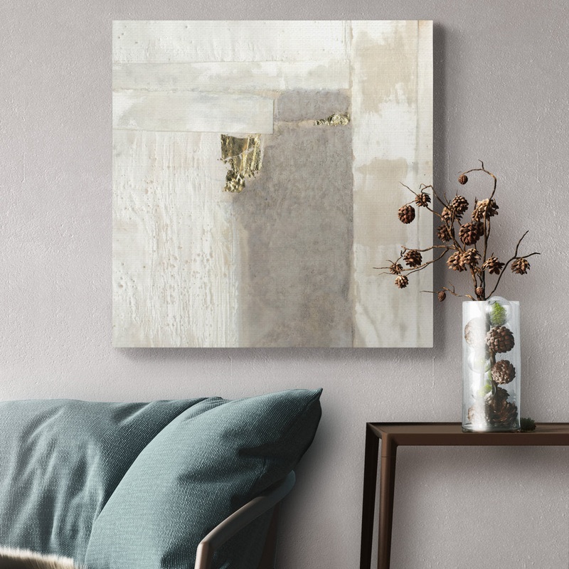 ‘Neutral Gold II’ – Wrapped Canvas Print Mercer41 Size: 32″ H x 32″ W x 1″ D