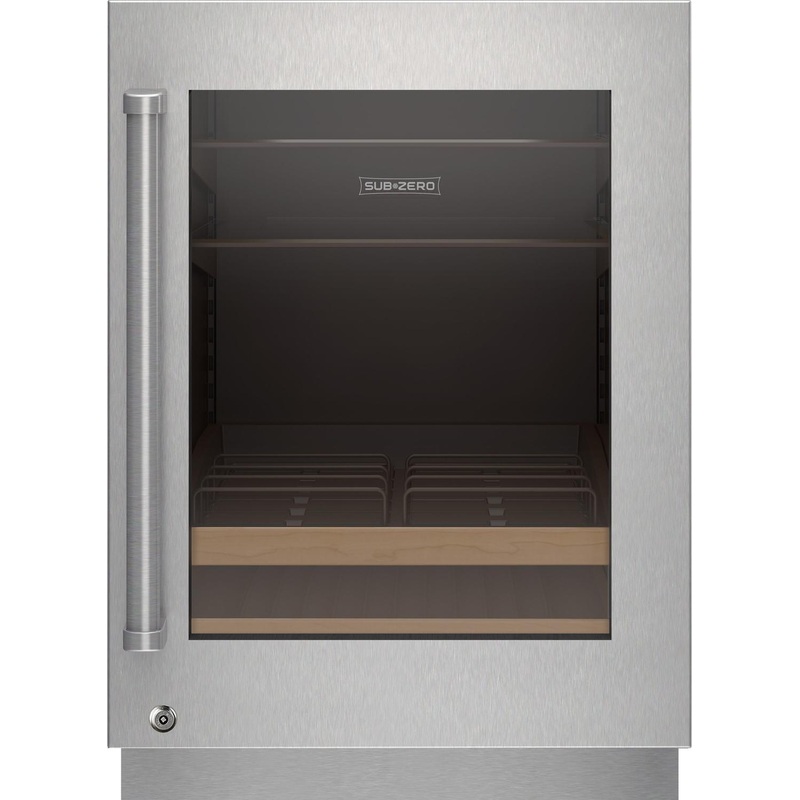Sub-Zero 9028544 Stainless Steel Glass Door Panel With Lock – Pro Handle, Right Hinge