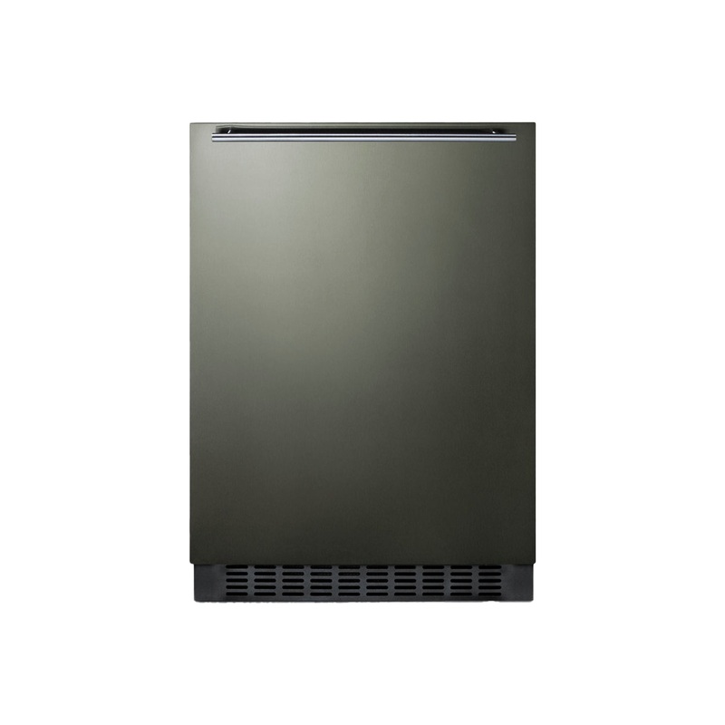 Summit FF64BXKSHH 24″ Black Stainless Steel Built-in Compact Refrigerator