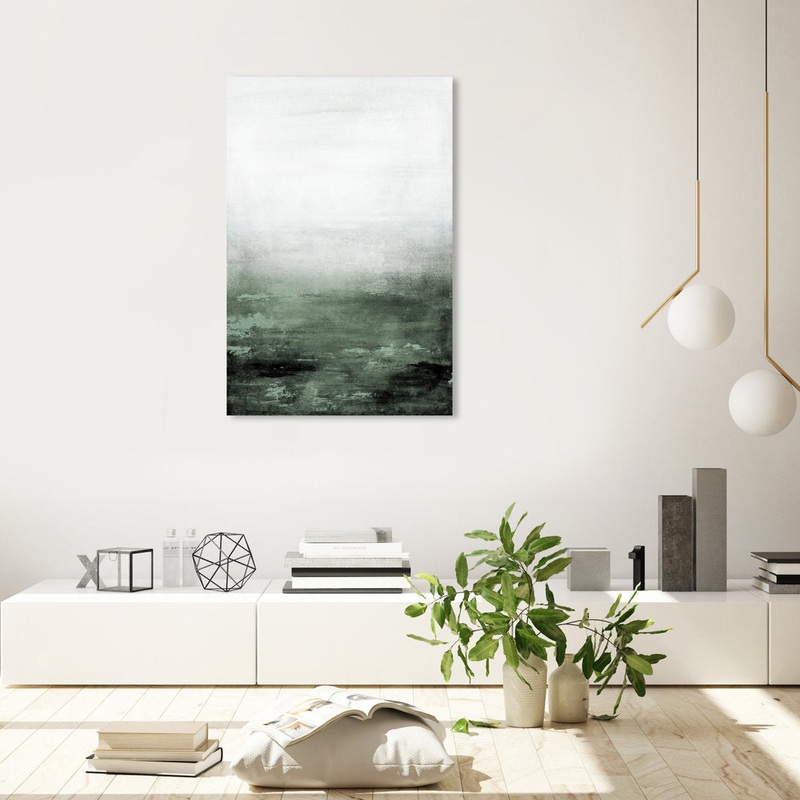 Abstract Sail to the Moon Hunter Green – Painting Print Trent Austin Design Size: 36″ H x 24″ W Format: Wrapped Canvas