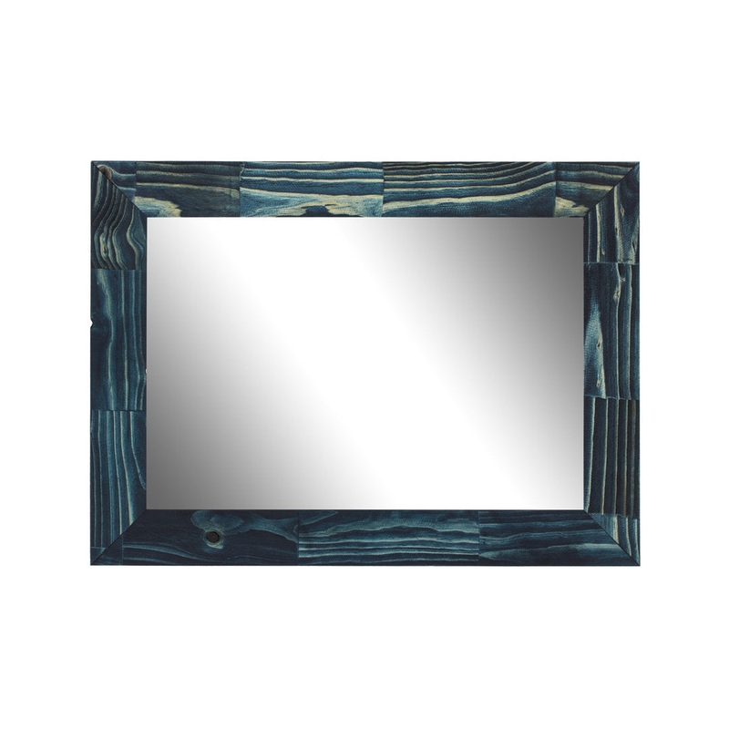 Aydrien Farmhouse / Country Distressed Mirror Millwood Pines Size: 48″ x 32″ Finish: Blue