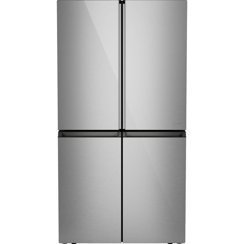 Cafe CHE23DM5WS5 CAF(EBACK) ENERGY STAR 22.9 Cu. Ft. Smart Counter-Depth Quad-Door Refrigerator in Platinum Glass with Dual-Dispense AutoFill Pitcher