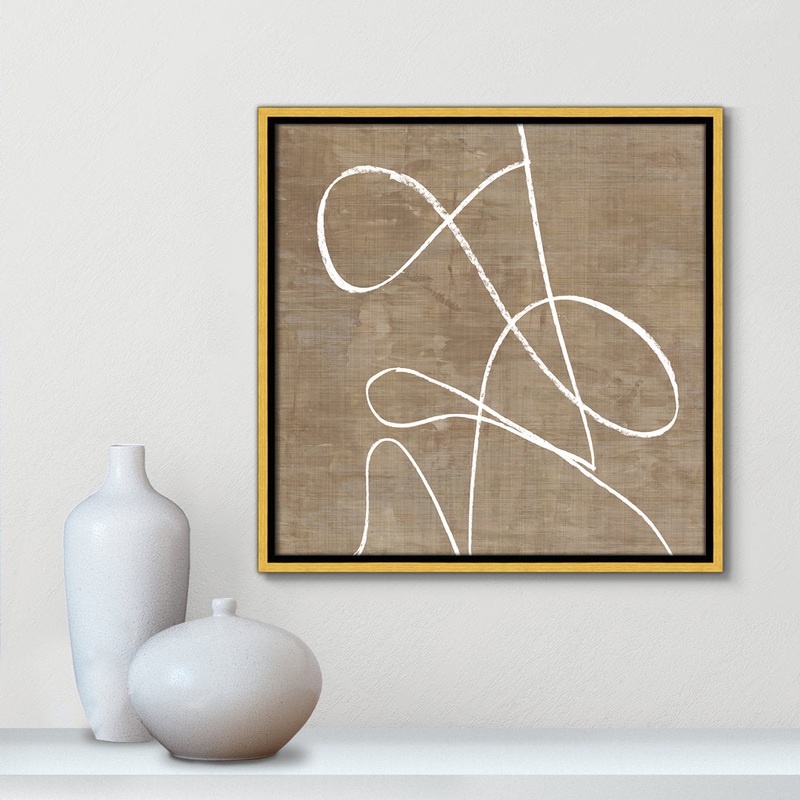 Swooping Lines – Floater Frame Painting on Canvas Joss & Main Size: 17.5″ H x 17.5″ W x 2″ D Format: Gold