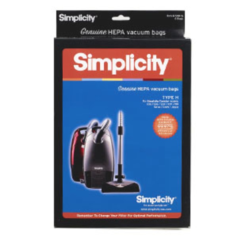 Simplicity Hepa Bag Full And Mid Size Cans 6Pk Type H