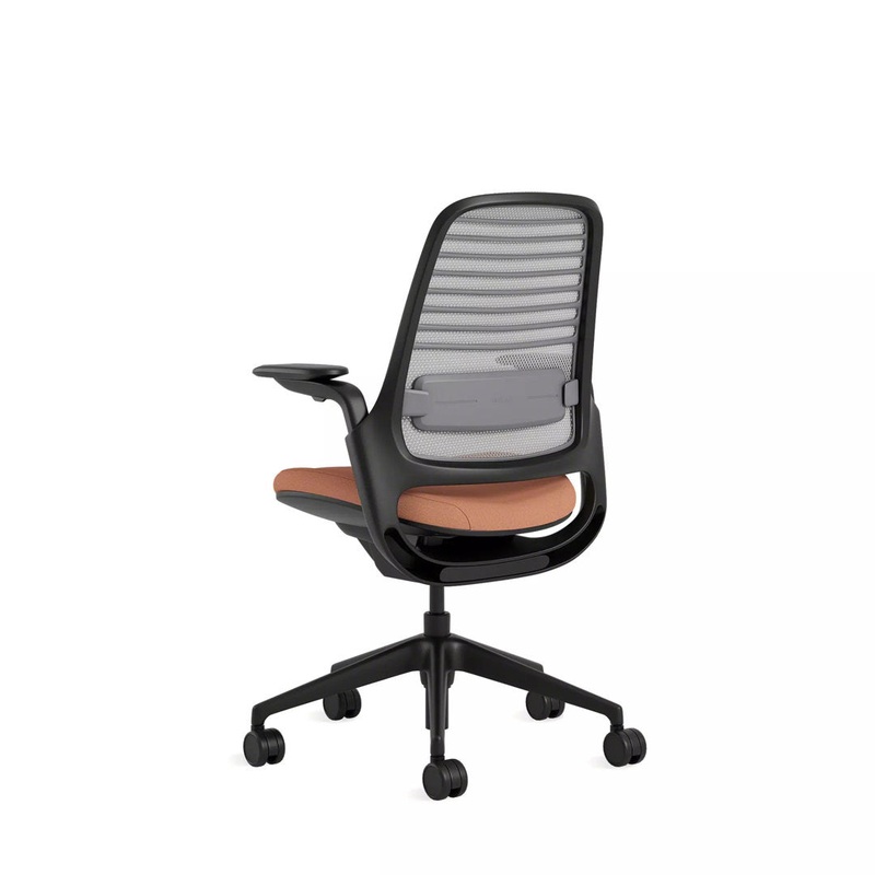 Steelcase Series 1 Task Chair Steelcase Upholstery Color: Persimmon/Nickel, Frame Color: Black Casters/Glides: Hard Floor