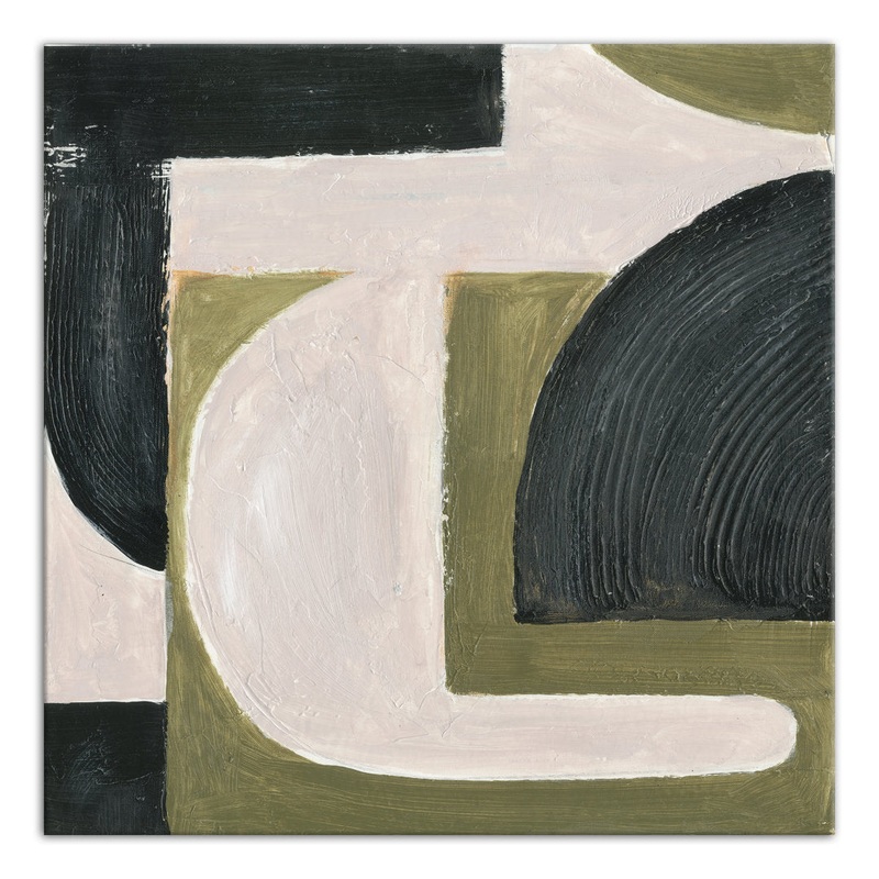 Abstract with Green – Painting on Canvas Ivy Bronx Size: 36″ H x 36″ W x 1.25″ D Format: Wrapped Canvas