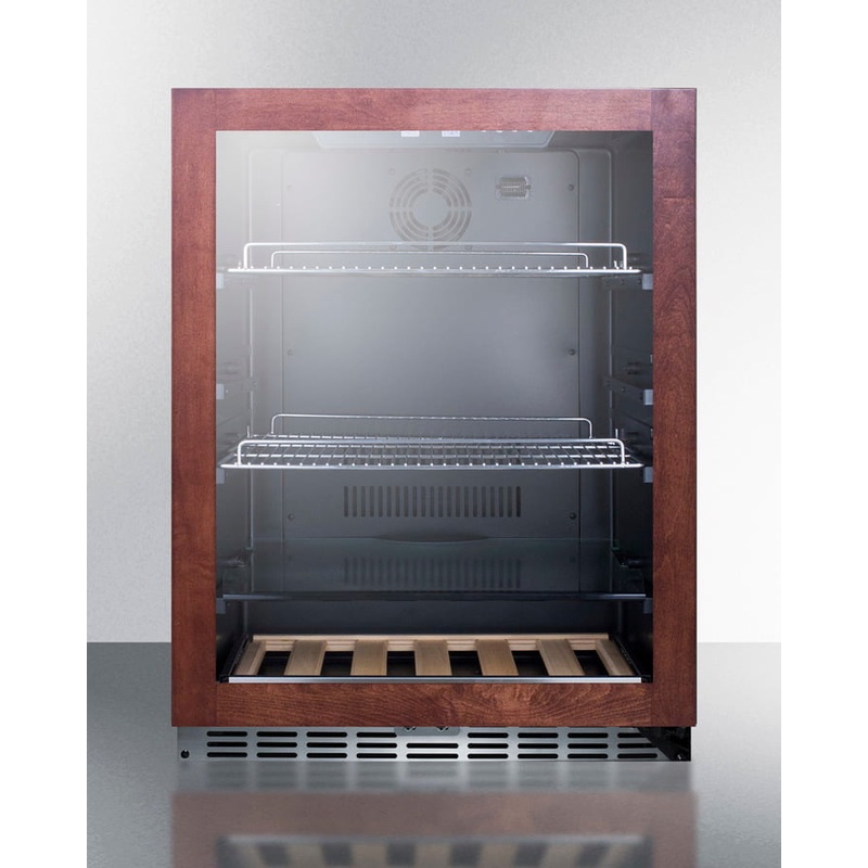 Summit SCR2466PNR Built-In Undercounter Beverage Refrigerator With Glass Door With Panel-Ready Frame, Digital Controls, And Black Cabinet