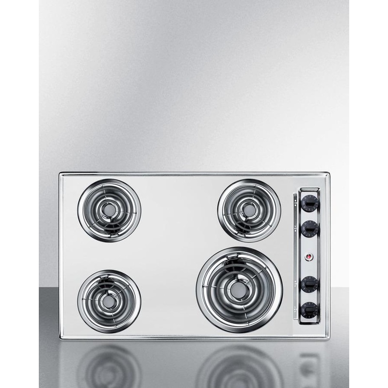 Summit ZEL05 30″ Wide 230v 4-burner Coil Cooktop