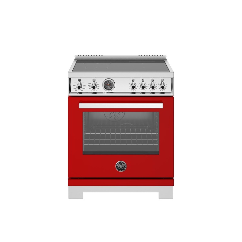 Bertazzoni PRO304IFEPROT 30 Inch Induction Range, 4 Heating Zones, Electric Self-Clean Oven Rosso