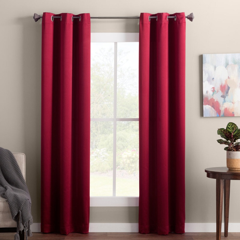 Wayfair Basics Room Darkening Grommet Curtain Panel Wayfair Basics Curtain Color: Brick Size per Panel: 40″ W x 84″ L