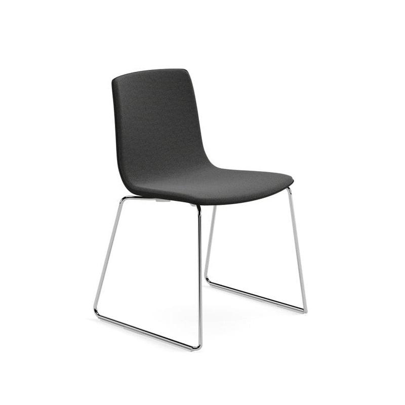 Aava 02 Sled Base Wood Chair With Front Upholstery
