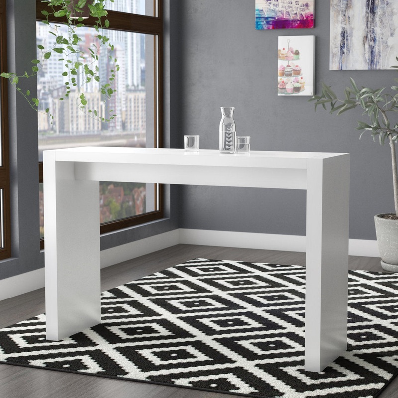 Aminia Counter Height Dining Table Wade Logan Color: White