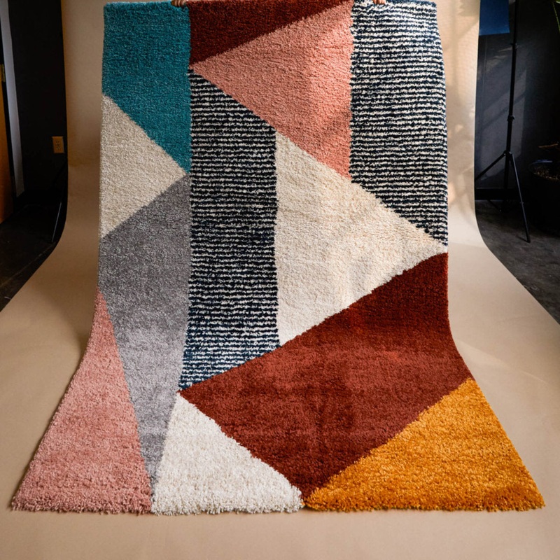 Satterlee Geometric Orange/Gray/Brown Area Rug Mercury Row Rug Size: Rectangle 4’4″ x 6′