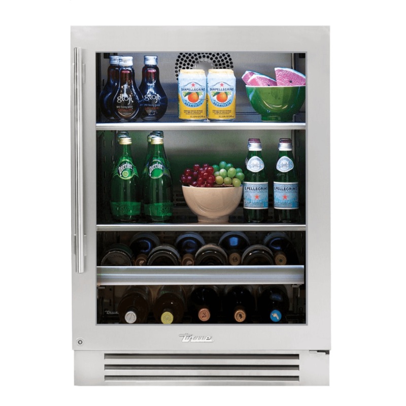 True Residential TBC24RSGC 24 Inch Stainless Glass Door Right Hinge Undercounter Beverage Center