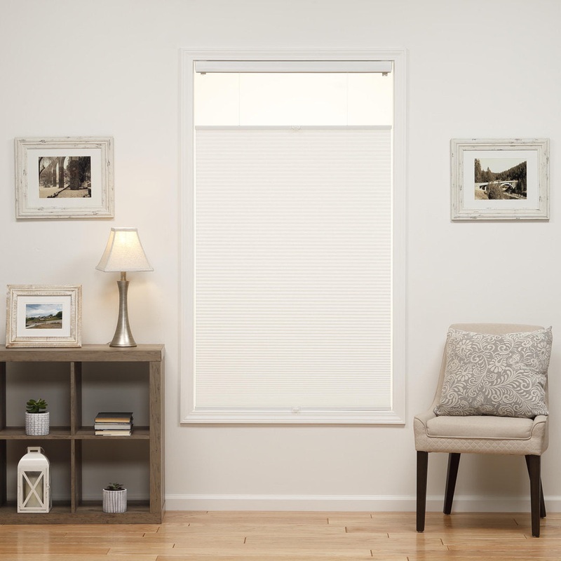 1 inch Cordless Semi-Sheer Light Filtering Top Down Bottom Up Cellular Shade Symple Stuff Blind Size: 61.5″W x 64″L Finish: White