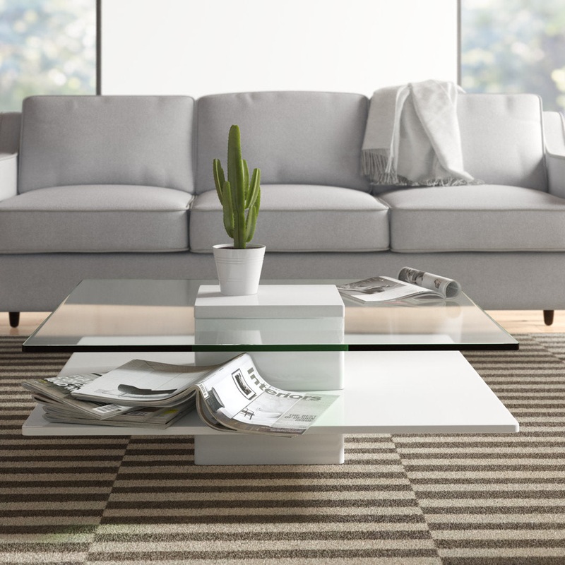 Aser Pedestal Coffee Table Wade Logan Color: White