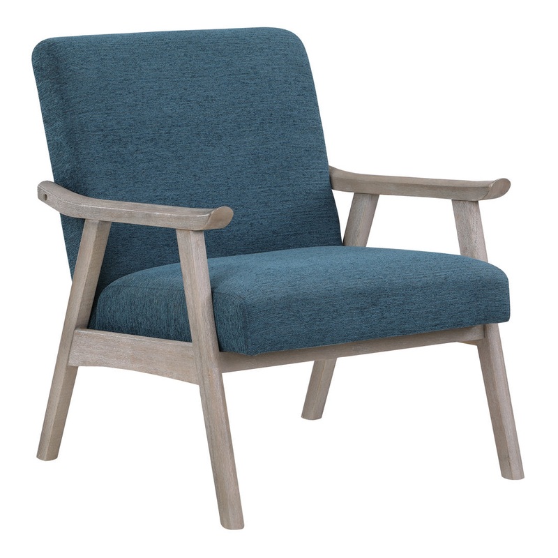 Albury 27.25″ Wide Polyester Lounge Chair Wade Logan Leg Color: Gray Fabric OR Leather Type: Azure 100% Polyester